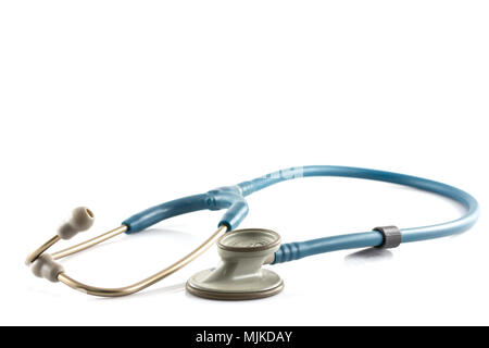 Stéthoscope isolé sur fond blanc Banque D'Images