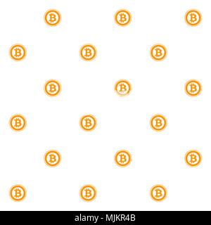 Motif transparent Bitcoin à plat. Monnaie btc vecteur argent télévision, l'exploitation minière et cryptocurrency illustration Illustration de Vecteur