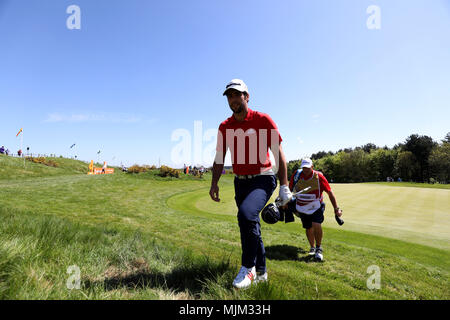 Adrian Otaegui Espagne au cours de la première journée du tournoi de golf Sixes au Centurion Club, St Albans. ASSOCIATION DE PRESSE Photo. Photo date : Samedi 5 mai 2018. Voir histoire de PA GOLF Six. Crédit photo doit se lire : Steven Paston/PA Wire. Des restrictions. Usage éditorial uniquement. Pas d'utilisation commerciale. Banque D'Images