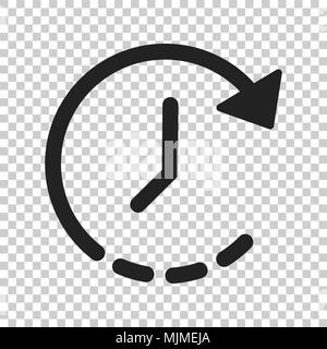 L'icône de l'horloge dans le style. Vector illustration isolées sur fond transparent. Concept d'horloge pictogramme. Illustration de Vecteur