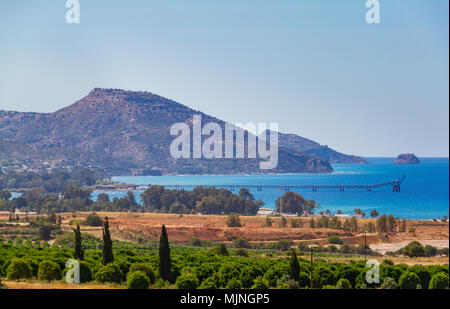 La baie de Morphou, Karavostasi et vu de Limnitis Lefka au nord de Chypre Banque D'Images