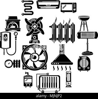 La chaleur de l'air cool flow tools kit, le style simple Illustration de Vecteur