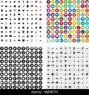 100 bornes icons set vector variante Illustration de Vecteur