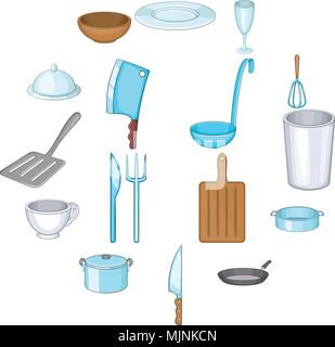 Des plats de base, cartoon style icons set Illustration de Vecteur