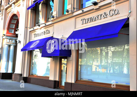 Moscou, Russie - 02 MAI : Tiffany flagship store, Petrovka street, Moscou, le 2 mai 2018. Banque D'Images