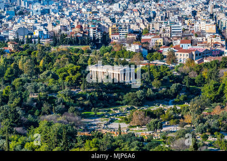 Le Temple d'Héphaïstos ou Hephaisteion est un temple grec de l'Agora. Il fut dédié à Héphaïstos et Athéna Banque D'Images