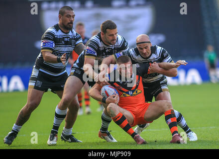 Le 05 mai 2018, Stade KCOM, Hull, Angleterre ; Betfred Super League rugby Round 14 Hull FC v Castleford Tigers ; Greg Minikin de Castleford Tigers été t Banque D'Images