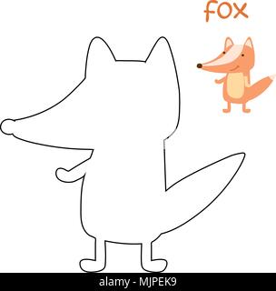 Kids coloriages - Fox Illustration de Vecteur