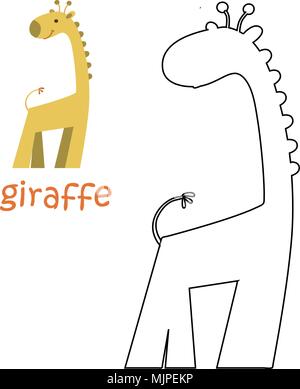 Kids coloriages - girafe Illustration de Vecteur
