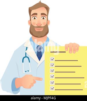 Doctor holding checklist Illustration de Vecteur