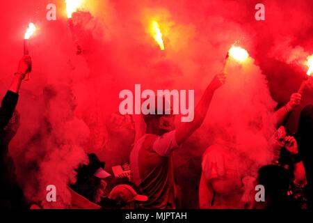 Prague, République tchèque. 5 mai, 2018. Émeutes à 27e round football match Slavia Prague vs Viktoria Plzen à Prague en République tchèque, le 5 mai 2018. Credit : Slavek Ruta/ZUMA/Alamy Fil Live News Banque D'Images