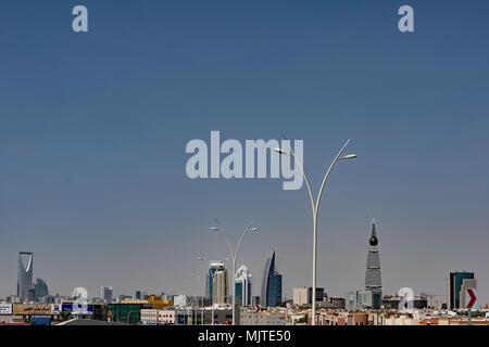 Vue sur l'horizon du centre-ville de Riyad - recadré. Banque D'Images