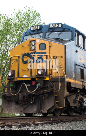 Une locomotive du train de CSX garé sur une voie ferrée dans la région de Brownsville, Texas, USA Banque D'Images