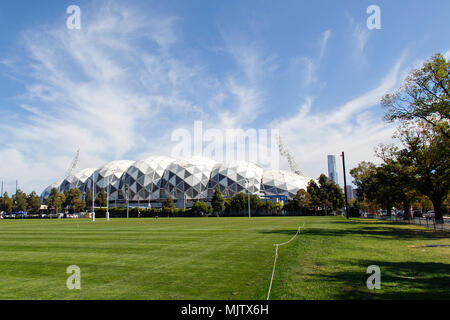 Melbourne, Australie : Avril, 2018 : Melbourne Stade rectangulaire commercialisé sous le nom de AAMI Park abrite de Melbourne Storm, la victoire, la ville et les rebelles. Banque D'Images