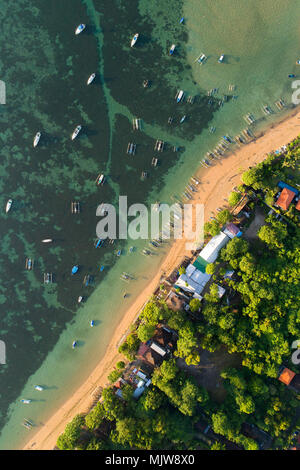 Vue aérienne de la plage de Sanur, Bali, Indonésie. Vue de dessus Banque D'Images