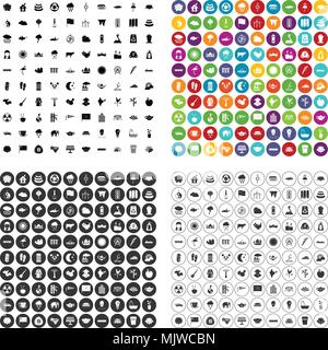 Lotus 100 icons set vector variante Illustration de Vecteur