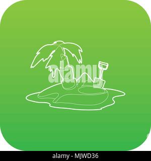 L'icône de l'île Pirate Vecteur vert Illustration de Vecteur