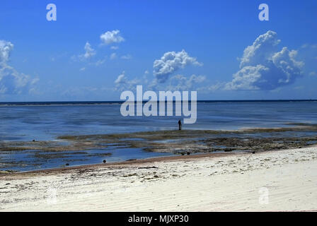 La belle plage de sable blanc de Porto de Galinhas sur la côte est de Zanzibar Banque D'Images