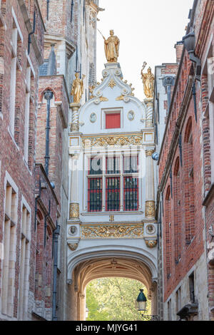 Bruges, Belgique - Mai 5, 2018 - Voir des anciens bâtiments dans le Blinde ezelstraat Banque D'Images