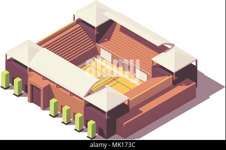 Vector poly faible stade de volley-ball Illustration de Vecteur