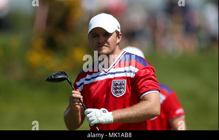 England's Eddie Pepperell au cours de la deuxième journée du tournoi de golf de l'Sixes au Centurion Club, St Albans. Banque D'Images