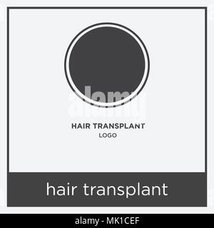 L'icône de greffe de cheveux isolé sur fond blanc avec cadre gris, signe et symbole Illustration de Vecteur