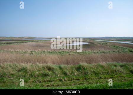 Arnold's marsh, la mer, suivant le CLAJ North Norfolk, Angleterre, Royaume-Uni.. Banque D'Images