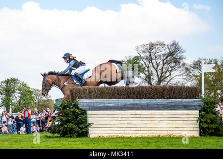 Cross Country. Ben Hobday. Mulry's Error.GBR.Joules Corner.Clôture 26. Badminton Horse Trials Mitsubishi. Le Badminton. UK. 05/05/2018. Banque D'Images