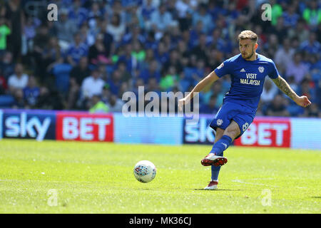 Cardiff, Royaume-Uni. 6 mai, 2018. Joe Ralls de Cardiff City. Match de championnat Skybet EFL, Cardiff City v lecture à la Cardiff City Stadium le dimanche 6 mai 2018. Ce droit ne peut être utilisé qu'à des fins rédactionnelles. Usage éditorial uniquement, licence requise pour un usage commercial. Aucune utilisation de pari, de jeux ou d'un seul club/ligue/dvd publications. Photos par Andrew Andrew/Verger Verger la photographie de sport/Alamy live news Banque D'Images