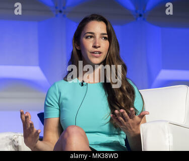 Washington, DC, USA. 6 mai, 2018. ALY RAISMAN, Champion du Monde gymnaste et militante, à l'Anti-Defamation League (ADL) Sommet du Leadership national à Washington, DC, le 6 mai 2018 Crédit : Michael Brochstein/ZUMA/Alamy Fil Live News Banque D'Images