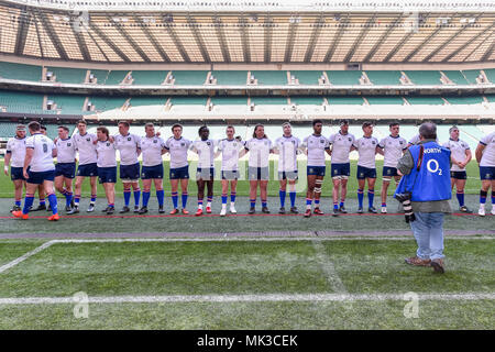 Londres, Royaume-Uni. 6 mai 2018. Présentation de l'équipe à l'équipe de Yorkshire durant 2018 Coupe du RFU - Jason Leonard Division 1 finale : Yorkshire vs U20 U20 Cornwall au stade de Twickenham, le dimanche, 06 mai 2018. Londres, Angleterre. Credit : Taka G Wu Banque D'Images