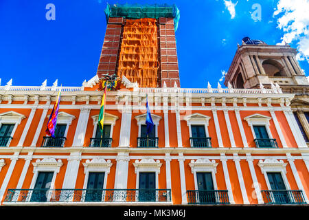 Vue sur Palais du Gouvernement bolivien - Palacio Quemado - à La Paz - Bolivie Banque D'Images