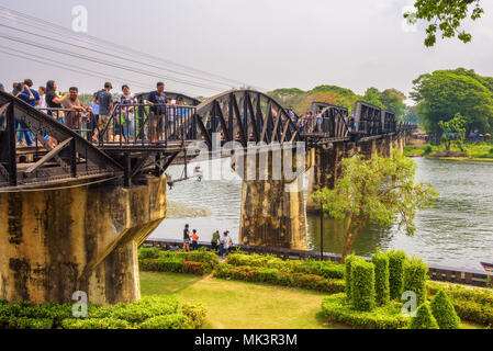 Pont sur la rivière Kwai et le chemin de fer de la mort Banque D'Images