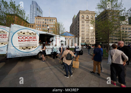 Camion alimentaire sur Boston Common Banque D'Images