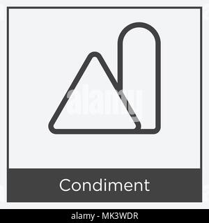 L'icône de condiments isolé sur fond blanc avec cadre gris, signe et symbole Illustration de Vecteur