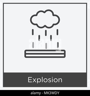 L'icône d'Explosion isolé sur fond blanc avec cadre gris, signe et symbole Illustration de Vecteur