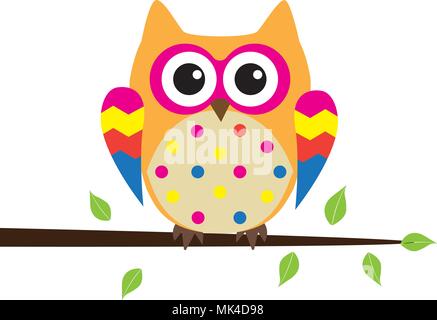 Vector illustration of cute cartoon owl dessins vectoriels pour des douches de bébé, anniversaire et invitation. Illustration de Vecteur