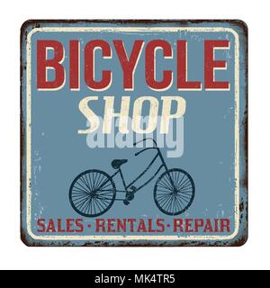 Location shop vintage métal rouillé signe sur un fond blanc, vector illustration Illustration de Vecteur