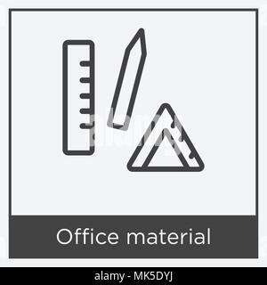 L'icône matériel bureau isolé sur fond blanc avec cadre gris, signe et symbole Illustration de Vecteur