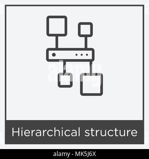 L'icône de structure hiérarchique isolé sur fond blanc avec cadre gris, signe et symbole Illustration de Vecteur