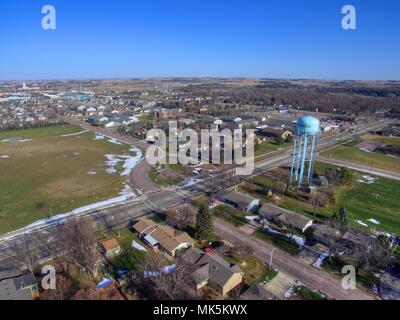 Brandon, le Dakota du Sud au printemps vu de dessus par Drone Banque D'Images