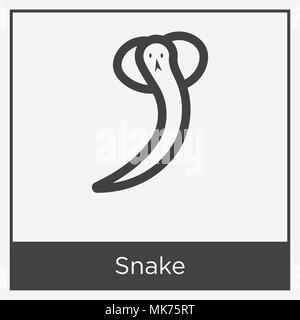 Icône serpent isolé sur fond blanc avec cadre gris, signe et symbole Illustration de Vecteur