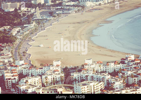 Antenne d'agadir vue panoramique à partir de la Kasbah Agadir Agadir (forteresse) au Maroc Banque D'Images