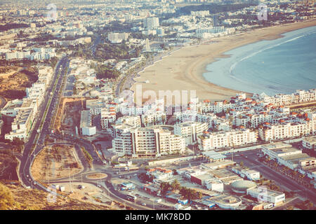 Antenne d'agadir vue panoramique à partir de la Kasbah Agadir Agadir (forteresse) au Maroc Banque D'Images