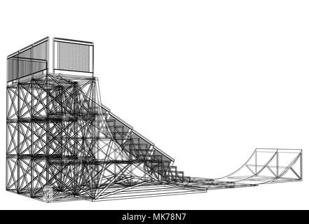 Présentation du concept de la rampe. Vector Illustration de Vecteur