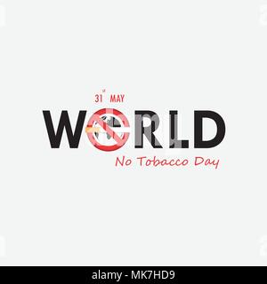 La Journée mondiale sans tabac contexte calligraphie design.Journée sans tabac du monde des éléments de conception typographique.31 Mai Journée mondiale sans tabac.Ne pas fumer Jour Awa Illustration de Vecteur