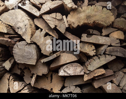 Des piles de bois de chauffage, tas de bois de chauffage pour l'hiver Banque D'Images