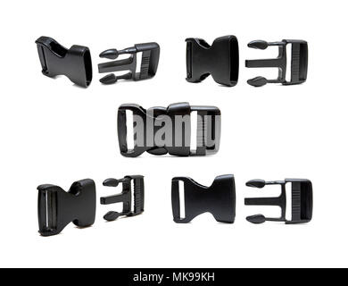 Boucle en plastique isolé sur fond blanc Banque D'Images