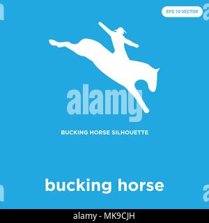 Icône vecteur cheval isolé sur fond bleu, signe et symbole Illustration de Vecteur