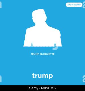 Icône vecteur trump isolé sur fond bleu, signe et symbole Illustration de Vecteur